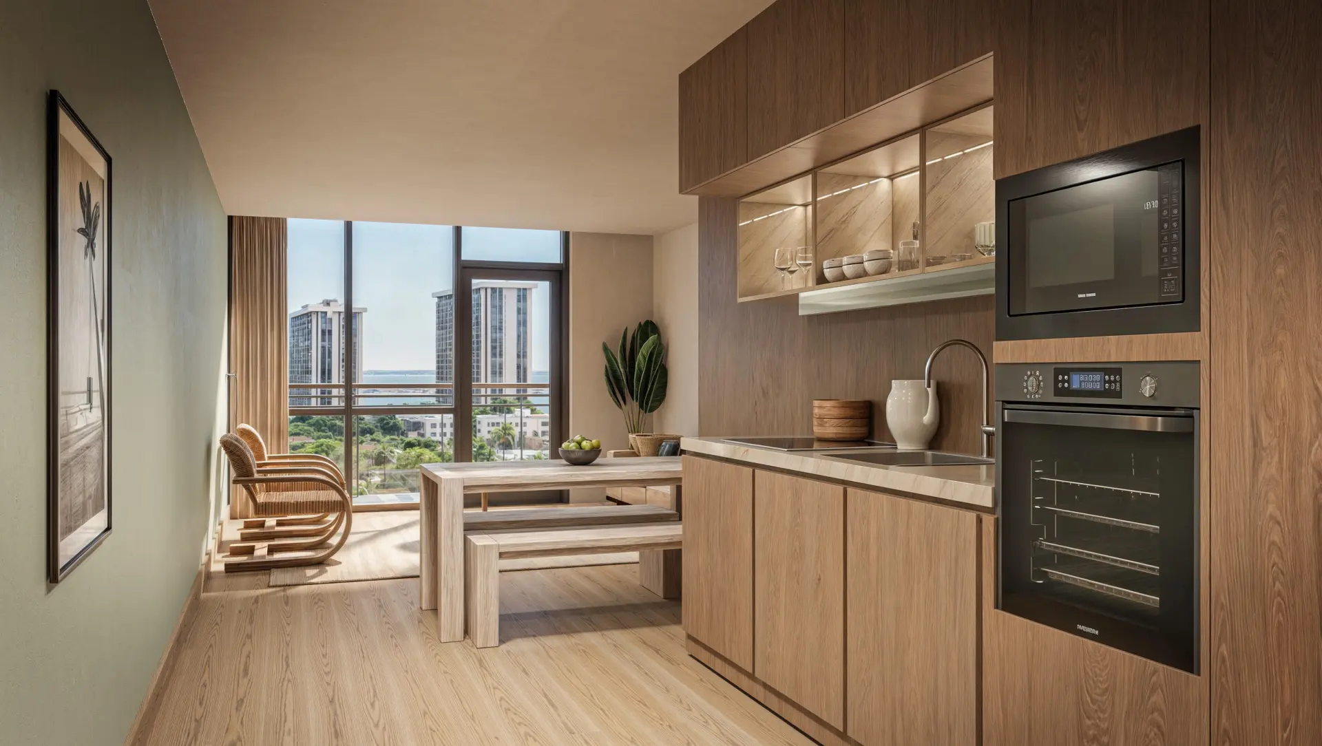 Cocina y comedor de una residencia