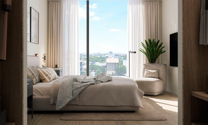 Dormitorio de una residencia