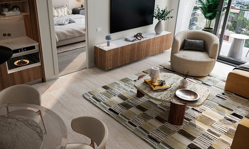 Sala de una residencia amoblada