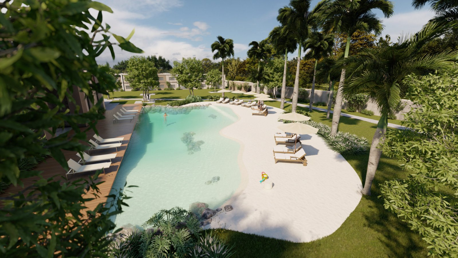 Lagoon-style resort pool
